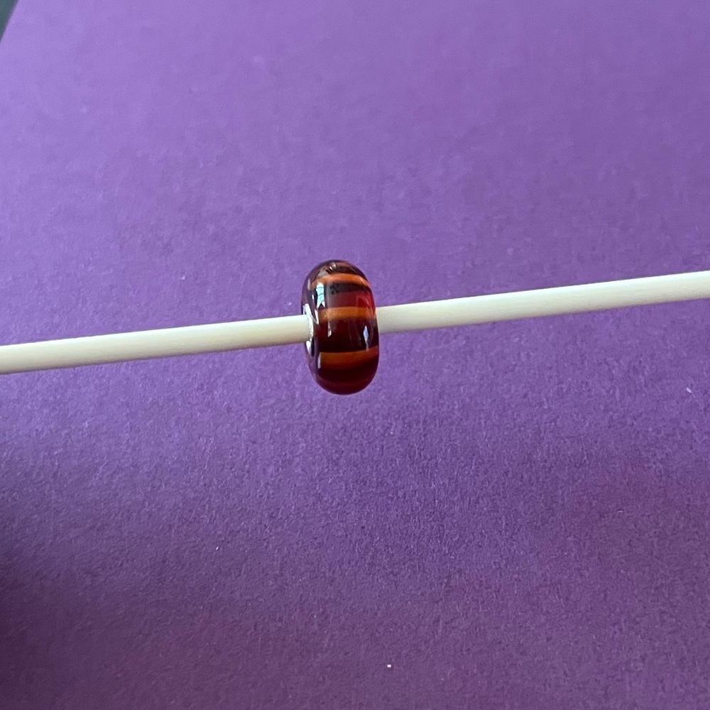 Trollbeads Brown Stripe bead. TGLBE-10051.